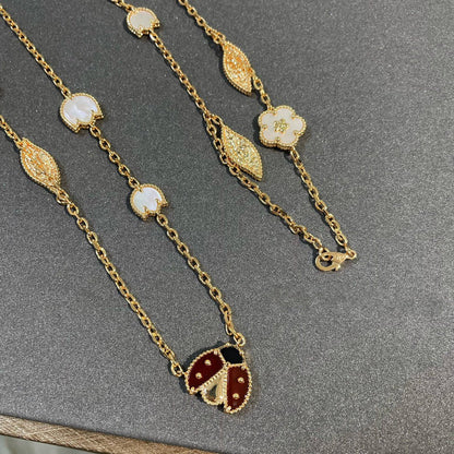 [LumiVibe]LUCKY SPRING 15 MOTIFS GOLD NECKLACE