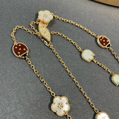 [LumiVibe]LUCKY SPRING 15 MOTIFS GOLD NECKLACE