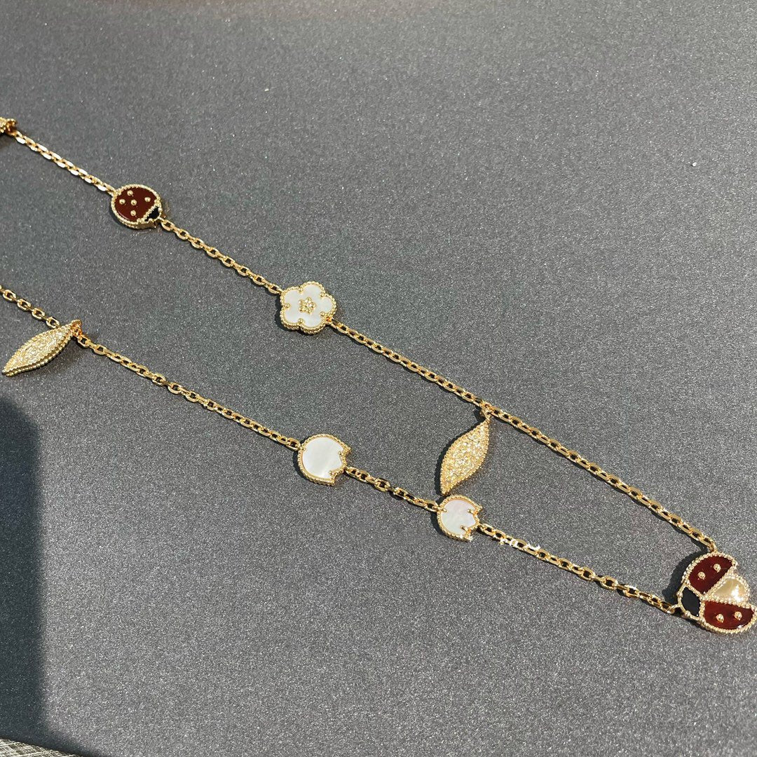 [LumiVibe]LUCKY SPRING 15 MOTIFS GOLD NECKLACE