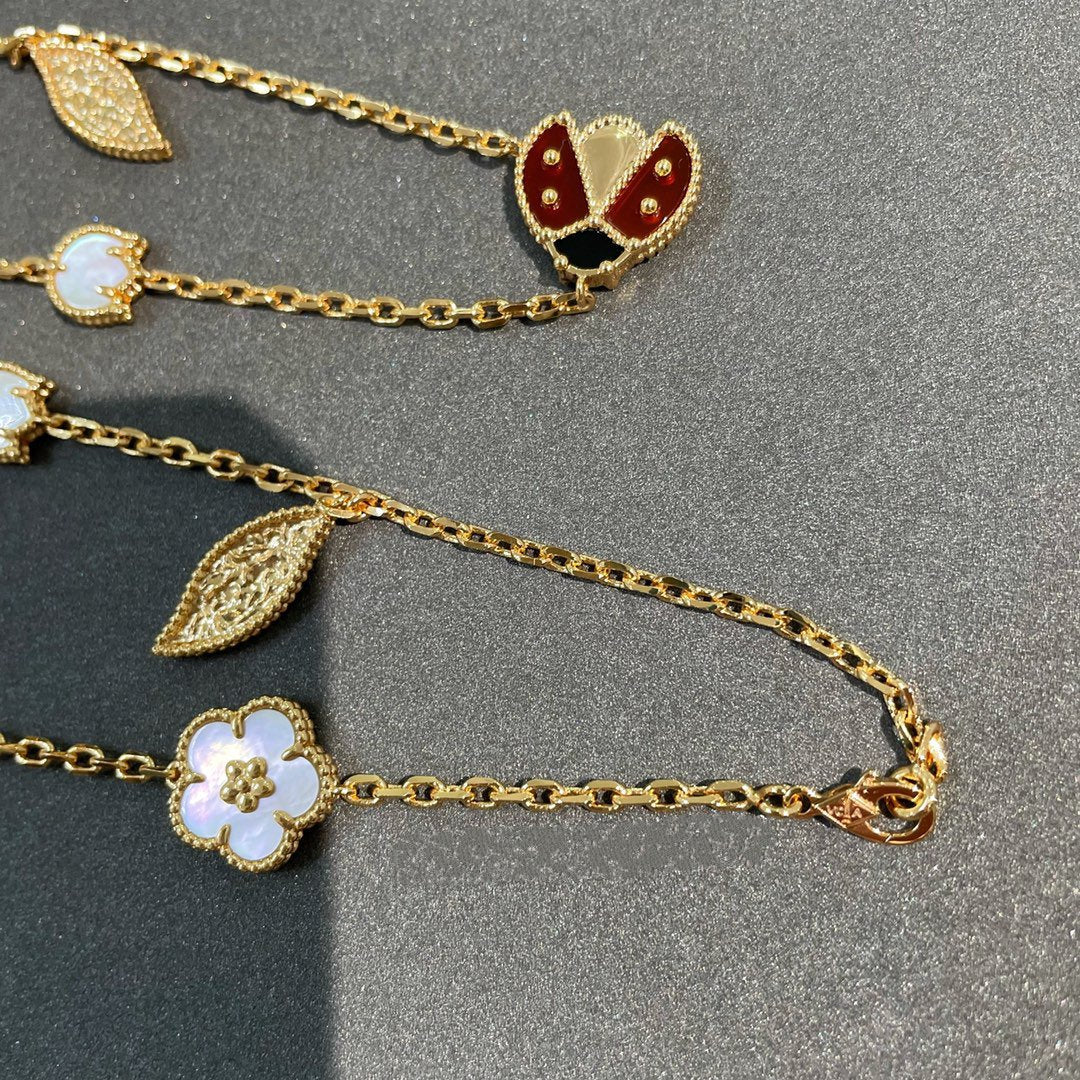 [LumiVibe]LUCKY SPRING 15 MOTIFS GOLD NECKLACE
