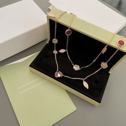 [LumiVibe]LUCKY SPRING 15 MOTIFS ROSE GOLD NECKLACE