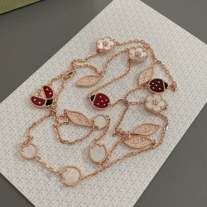 [LumiVibe]LUCKY SPRING 15 MOTIFS ROSE GOLD NECKLACE
