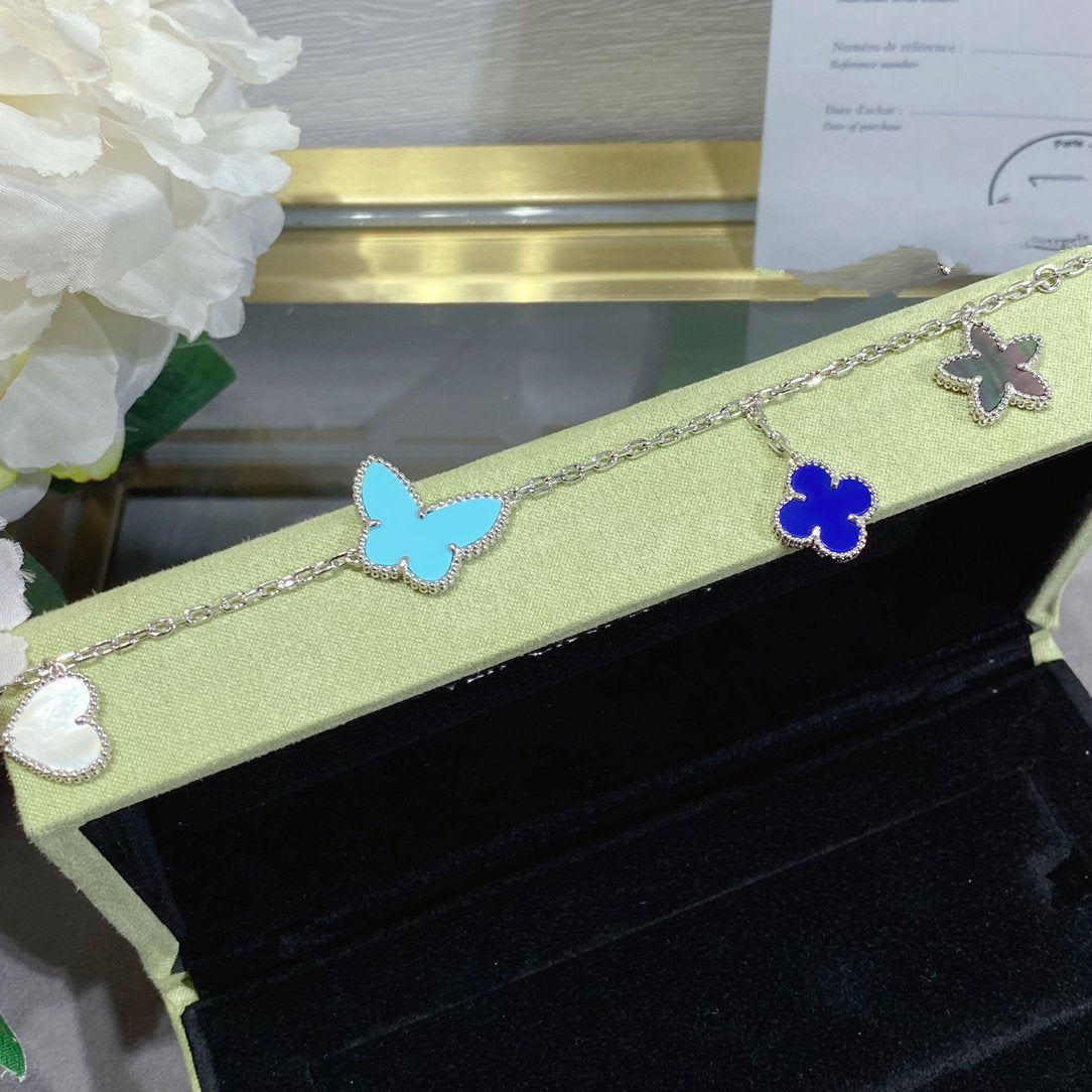 [LumiVibe]LUCKY SPRING SILVER BRACELET 4 MOTIF