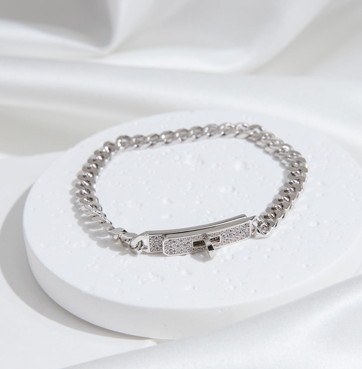 [LumiVibe]KELLY CHAIN SILVER DIAMOND BRACELET