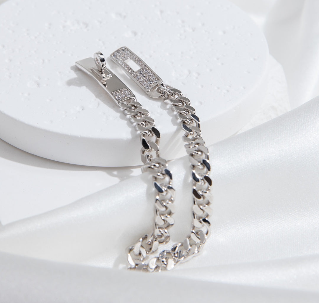 [LumiVibe]KELLY CHAIN SILVER DIAMOND BRACELET