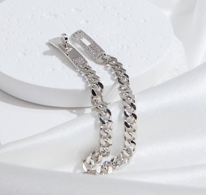 [LumiVibe]KELLY CHAIN SILVER DIAMOND BRACELET