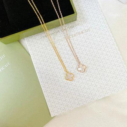 [LumiVibe]CLOVER MINI 9.5MM WHITE MOTHER-OF-PEARL NECKLACE