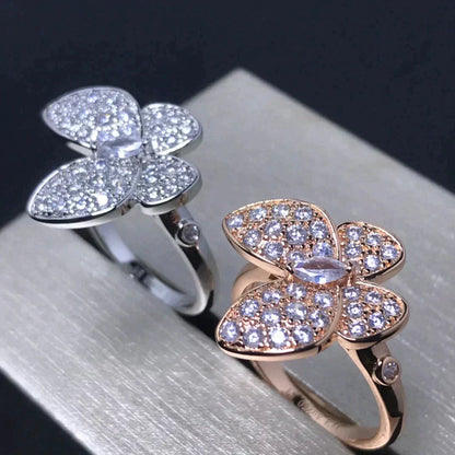 [LumiVibe]BUTTERFLY PINK GOLD DIAMOND RING