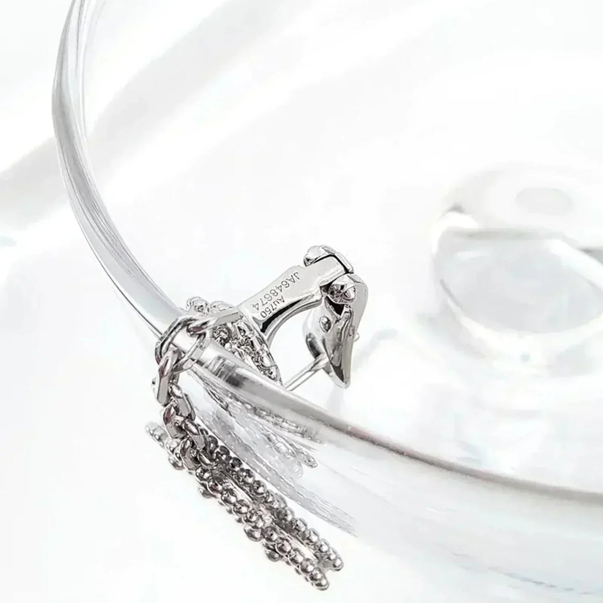 [LumiVibe]CLOVER 2 MOTIFS  DIAMOND ONYX EARRINGS SILVER