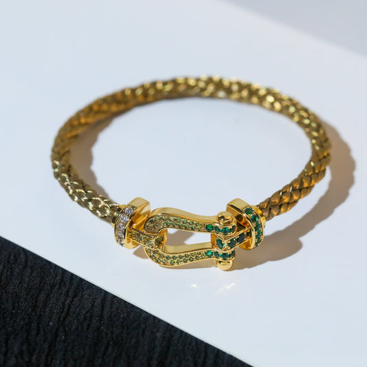 [LumiVibe]FORCE 10 GOLD GREEN DIAMOND PAVED