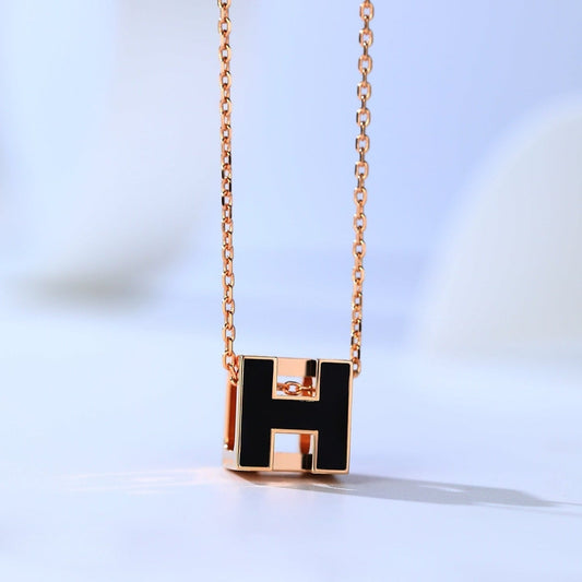 [LumiVibe]H CAGE PINK GOLD NECKLACE