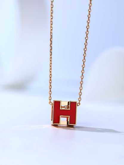 [LumiVibe]H CAGE PINK GOLD NECKLACE