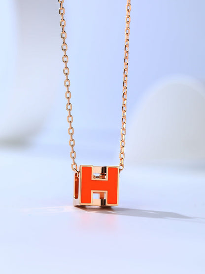 [LumiVibe]H CAGE PINK GOLD NECKLACE