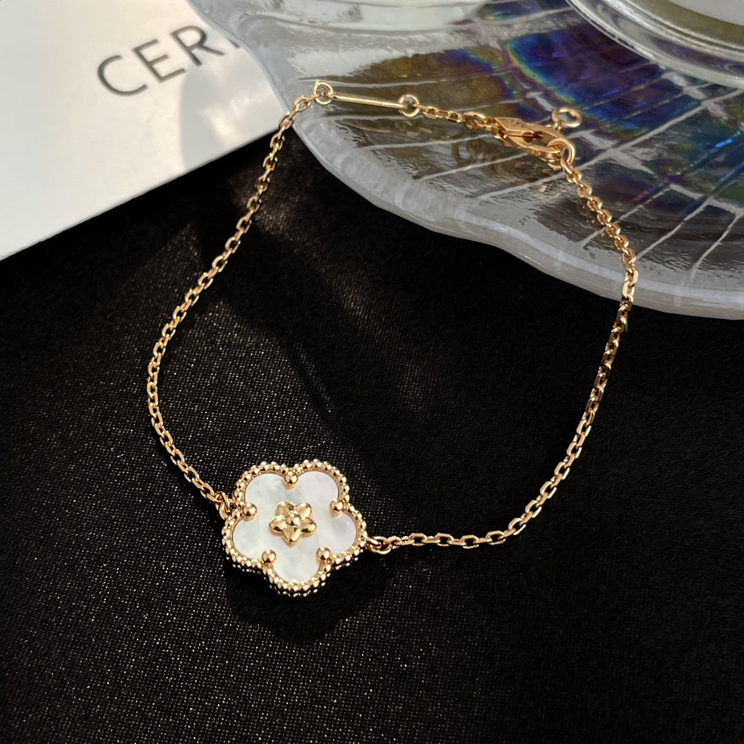 [LumiVibe]LUCKY SPRING ROSE GOLD MOP BRACELET
