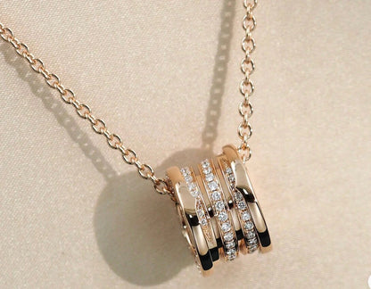 [LumiVibe]ZERO 1 PINK GOLD DIAMOND NECKLACE