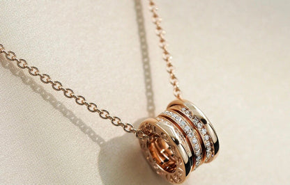[LumiVibe]ZERO 1 PINK GOLD DIAMOND NECKLACE