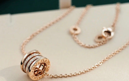 [LumiVibe]ZERO 1 PINK GOLD DIAMOND NECKLACE