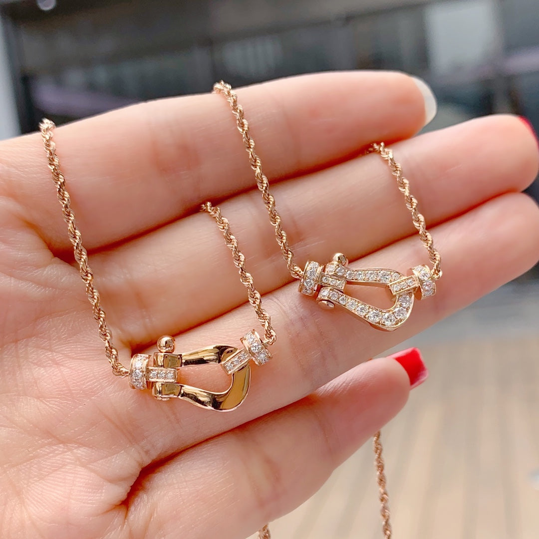 [LumiVibe]FORCE 10 PINK GOLD DIAMOND NECKLACE
