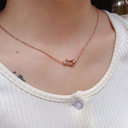 [LumiVibe]FORCE 10 PINK GOLD DIAMOND NECKLACE