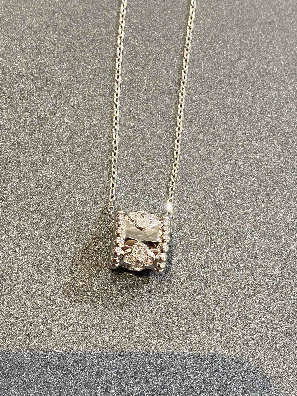 [LumiVibe]PERLEE PEDANT SIVLER DIAMOND NECKLACE