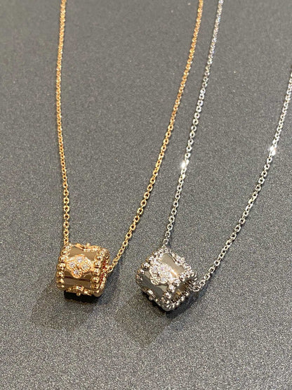 [LumiVibe]PERLEE PEDANT SIVLER DIAMOND NECKLACE