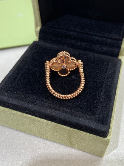 [LumiVibe]CLOVER RIVERSIBLE ROSE GOLD RING