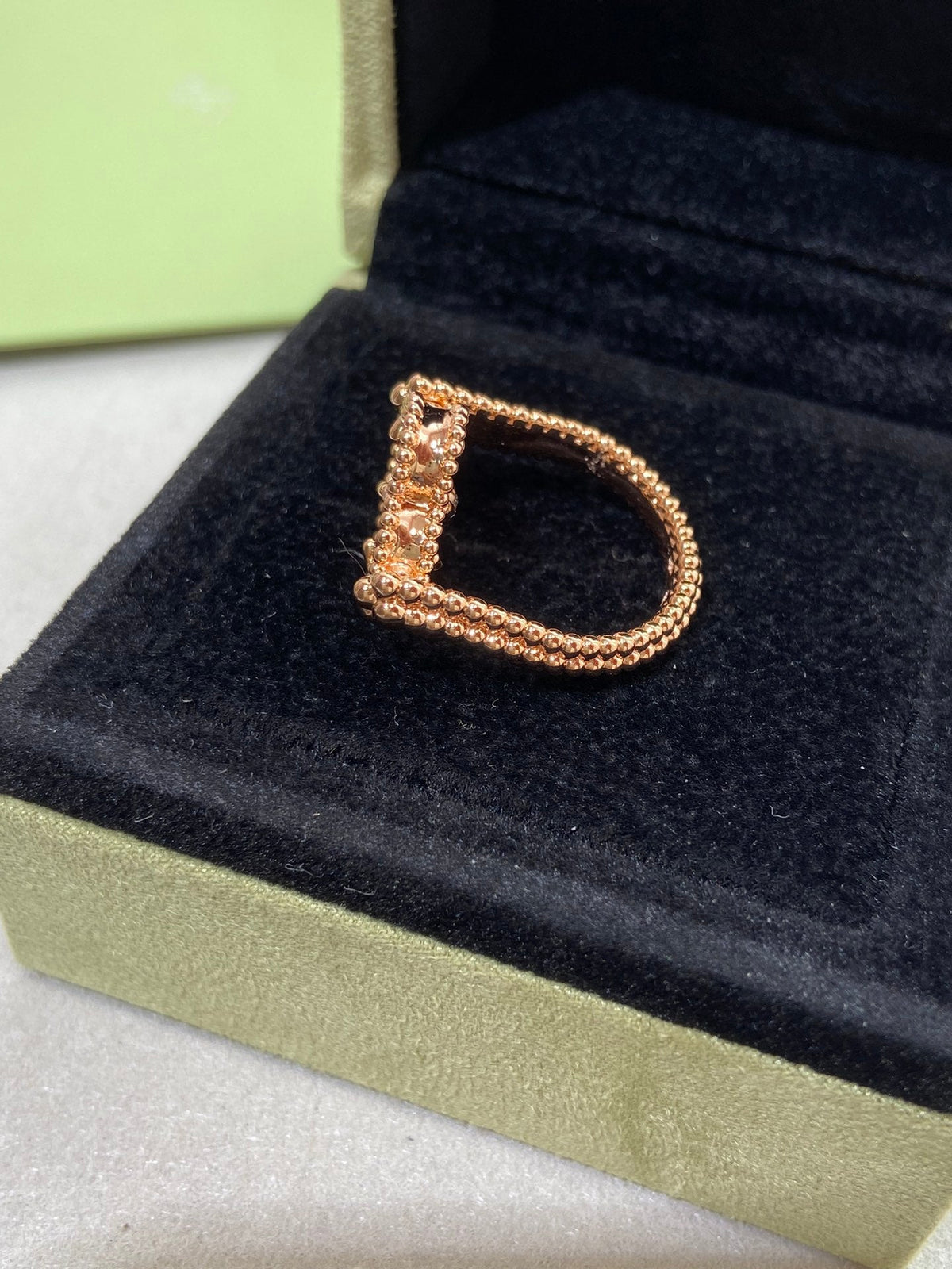 [LumiVibe]CLOVER RIVERSIBLE ROSE GOLD RING