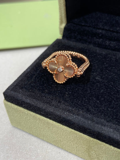 [LumiVibe]CLOVER RIVERSIBLE ROSE GOLD RING