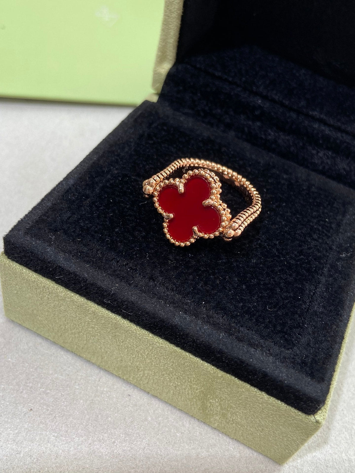 [LumiVibe]CLOVER RIVERSIBLE ROSE GOLD RING