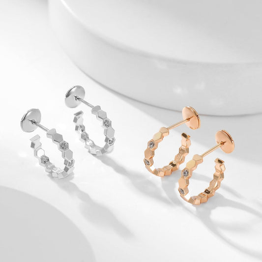 [LumiVibe]BEE LOVE DIAMOND HOOP EARRINGS