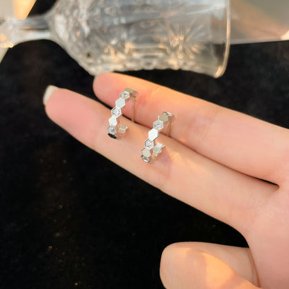 [LumiVibe]BEE LOVE DIAMOND HOOP EARRINGS