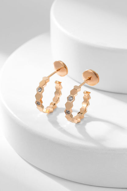 [LumiVibe]BEE LOVE DIAMOND HOOP EARRINGS