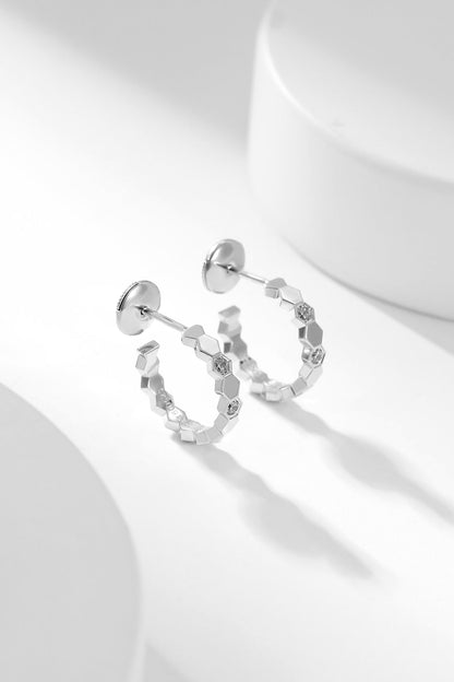 [LumiVibe]BEE LOVE DIAMOND HOOP EARRINGS