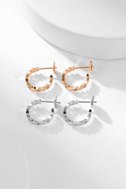 [LumiVibe]BEE LOVE DIAMOND HOOP EARRINGS
