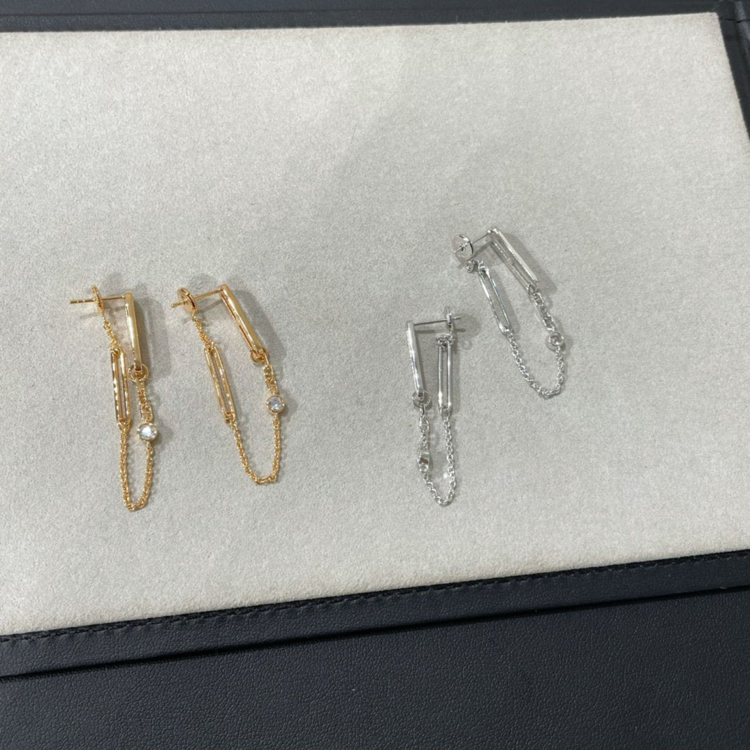 [LumiVibe]CHAINE CHAOS DIAMOND DROP EARRINGS