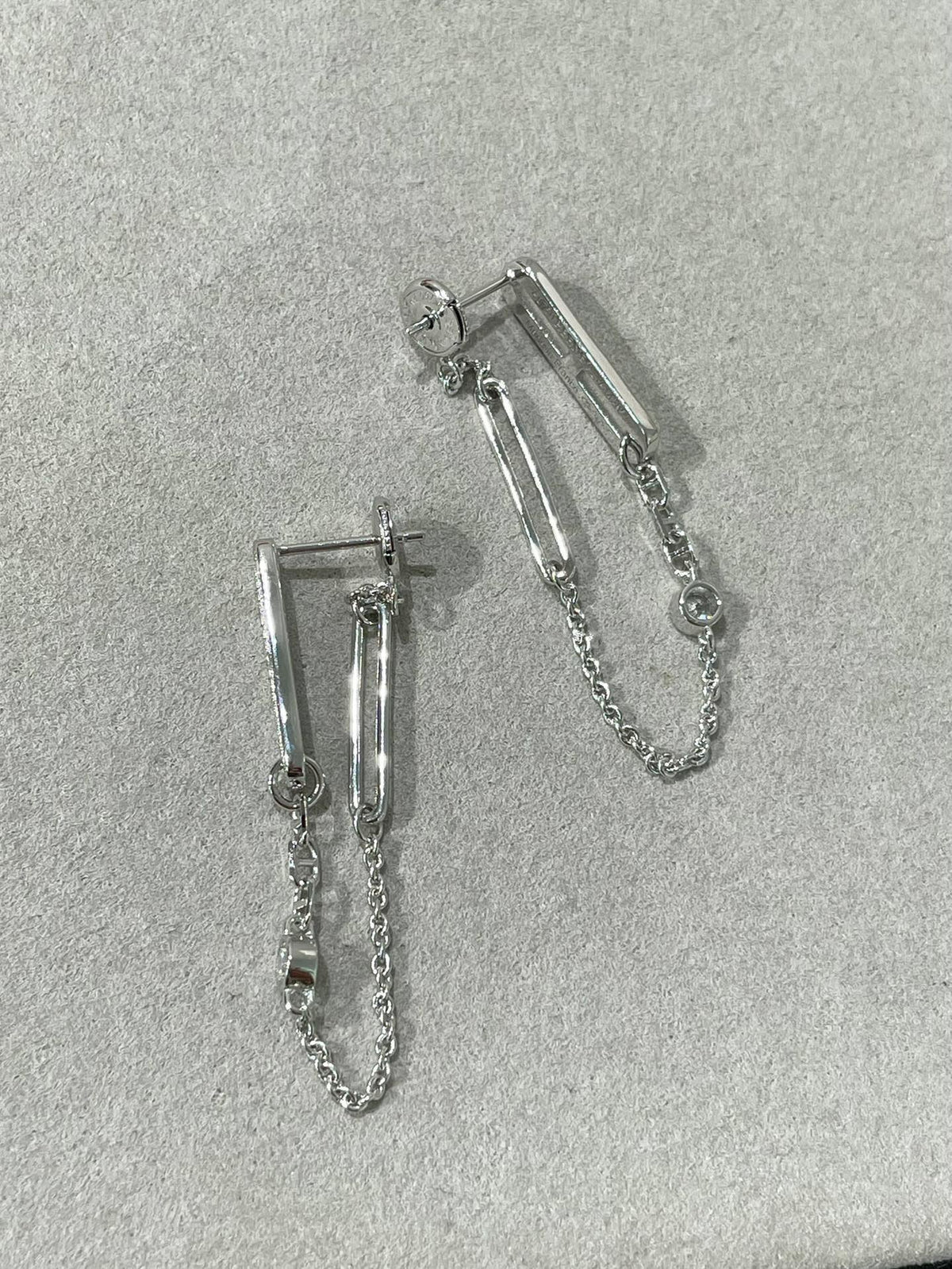 [LumiVibe]CHAINE CHAOS DIAMOND DROP EARRINGS