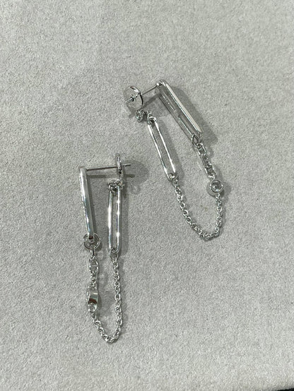 [LumiVibe]CHAINE CHAOS DIAMOND DROP EARRINGS