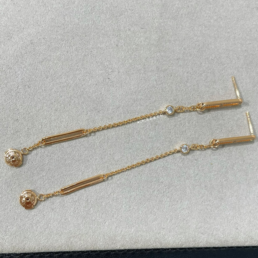 [LumiVibe]CHAINE CHAOS DIAMOND DROP EARRINGS