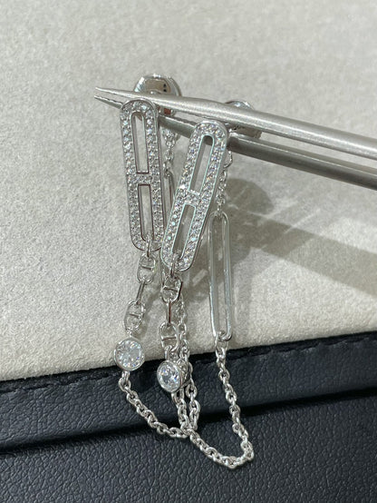 [LumiVibe]CHAINE CHAOS DIAMOND DROP EARRINGS