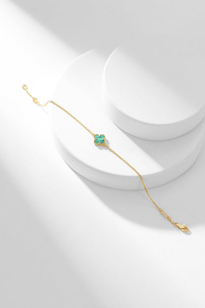 [LumiVibe]CLOVER BRACELET MALACHITE 1 MOTIF