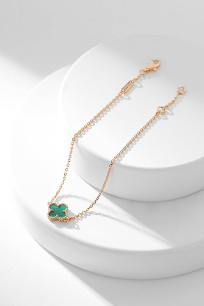 [LumiVibe]CLOVER BRACELET MALACHITE 1 MOTIF