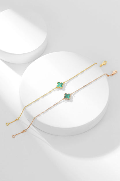 [LumiVibe]CLOVER BRACELET MALACHITE 1 MOTIF