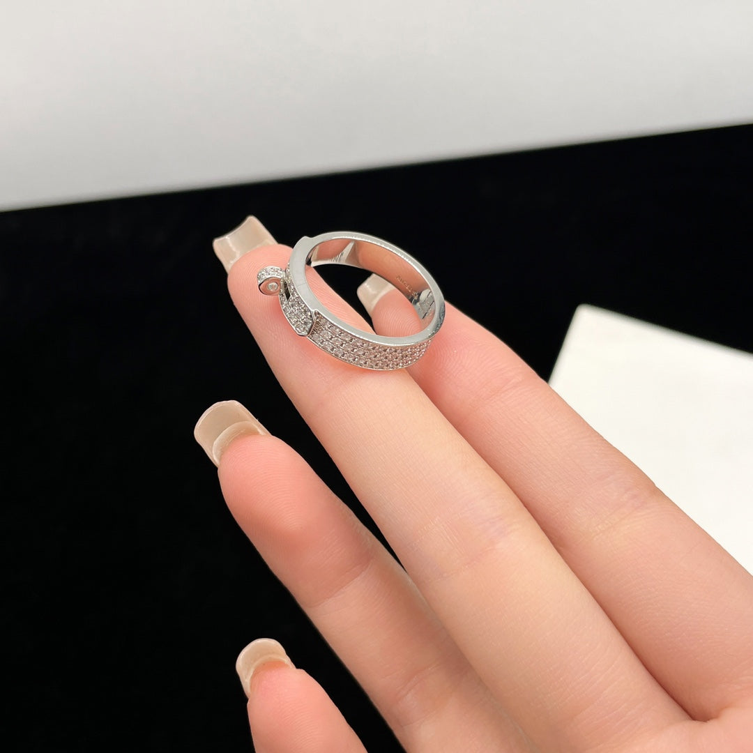 [LumiVibe]KELLY SILVER DIAMOND RING