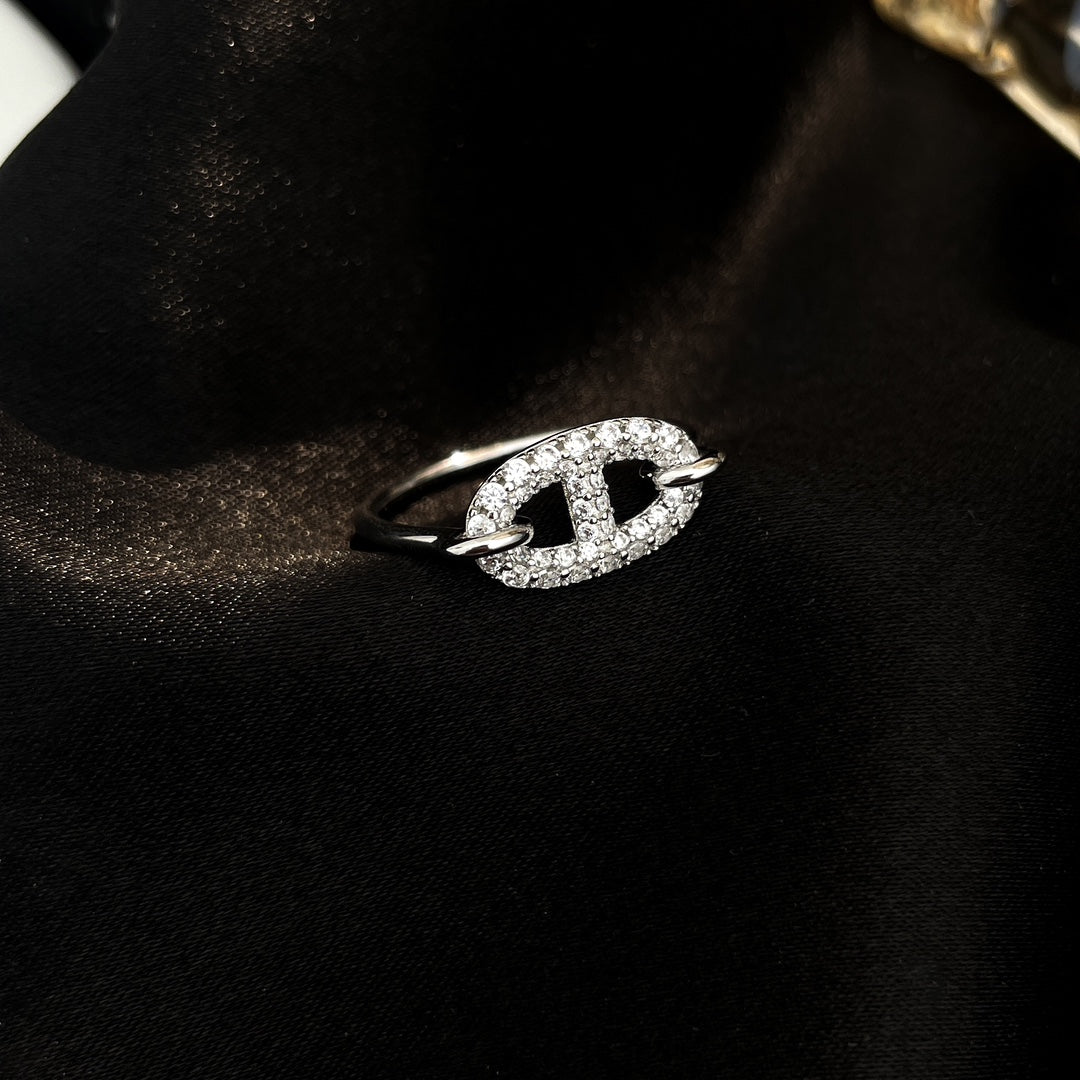 [LumiVibe]RONDE SMALL SILVER DIAMOND RING