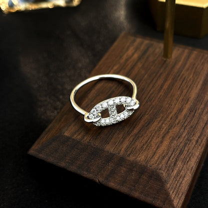 [LumiVibe]RONDE SMALL SILVER DIAMOND RING