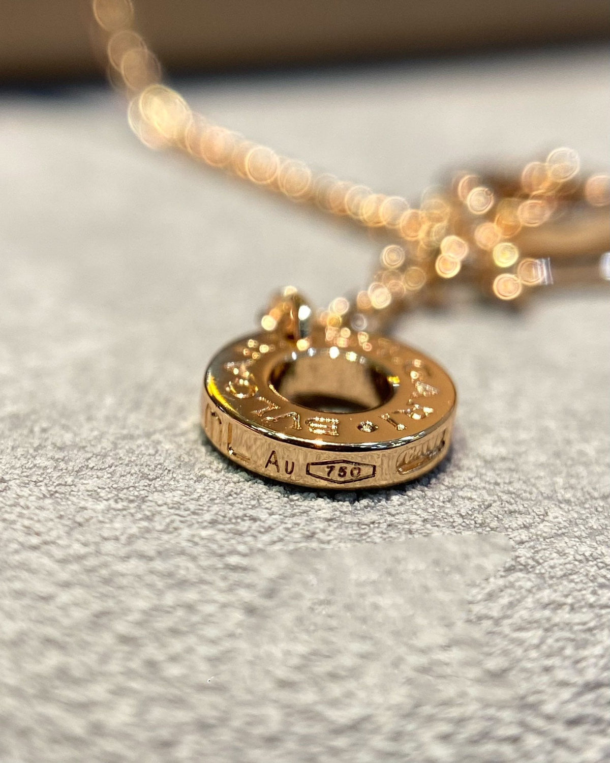[LumiVibe]DREAM MOP DIAMOND PAVED PINK GOLD NECKLACE