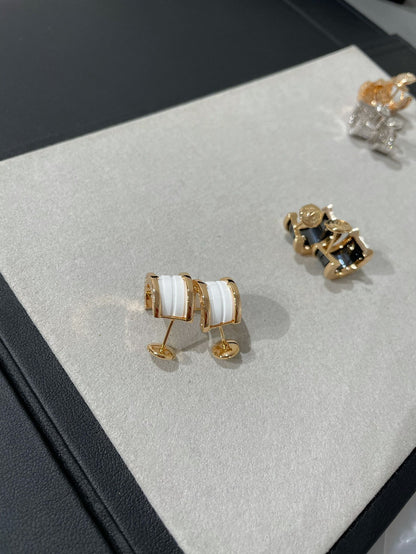 [LumiVibe]ZERO 1 PINK GOLD CERAMIC EARRINGS