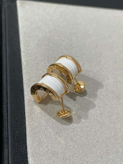 [LumiVibe]ZERO 1 PINK GOLD CERAMIC EARRINGS