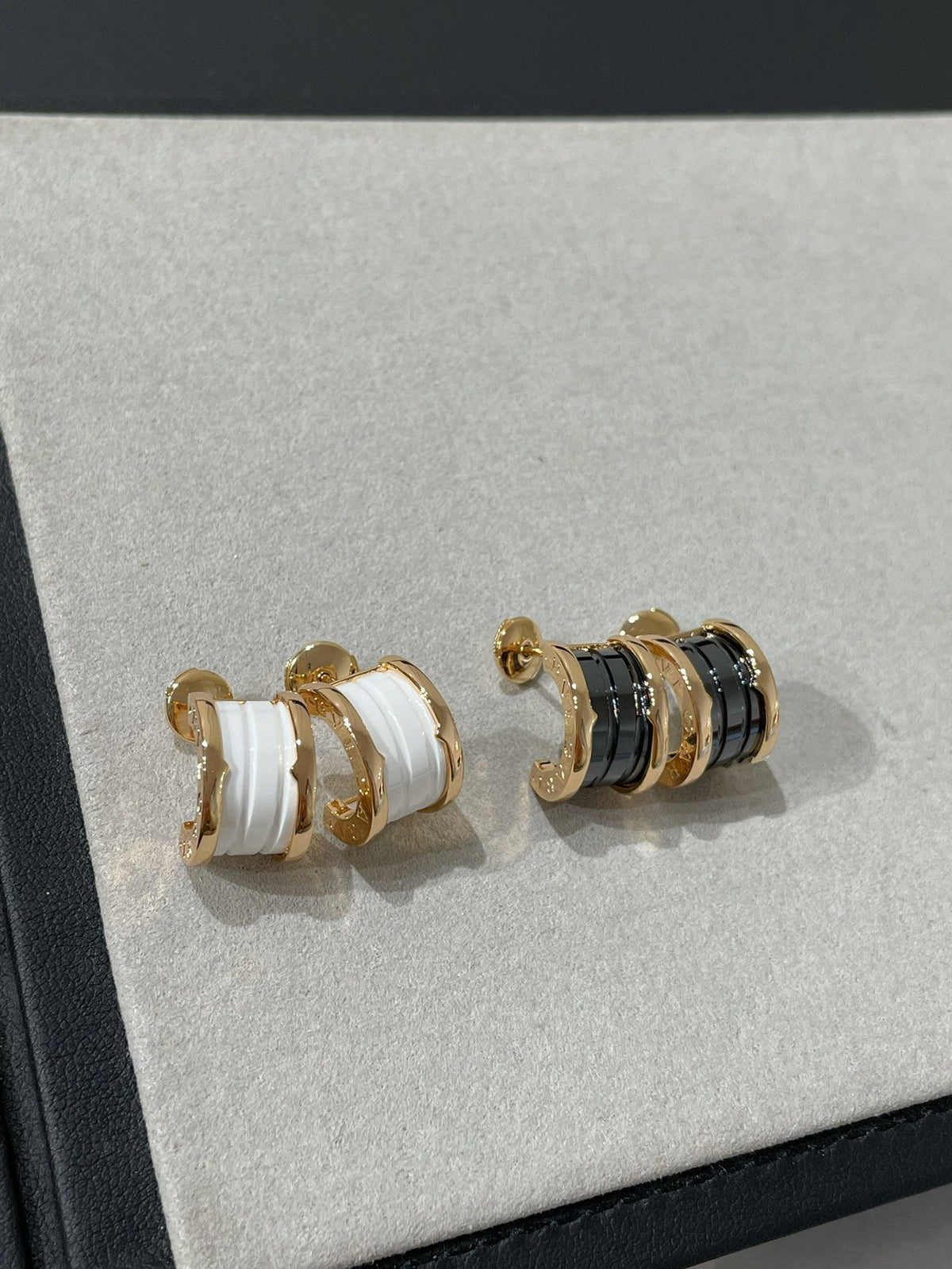 [LumiVibe]ZERO 1 PINK GOLD CERAMIC EARRINGS