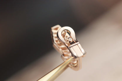 [LumiVibe]SERPENT PINK GOLD DIAMOND EARRINGS